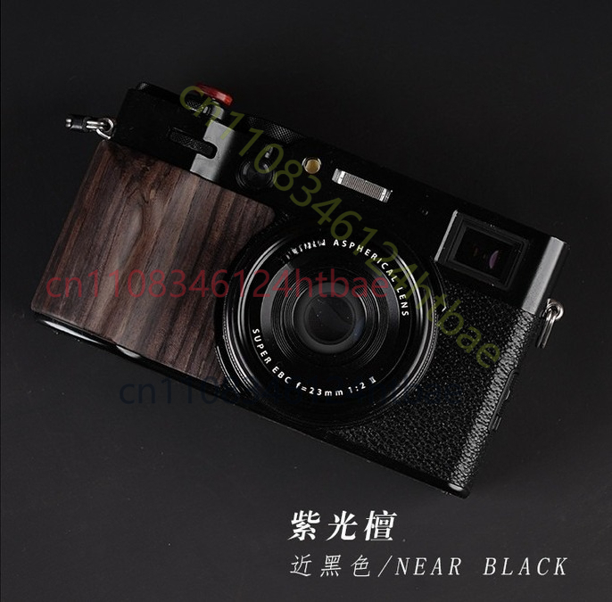 Fujifilm Camera X100Vi - Empuñadura de madera retro ultraligera hecha