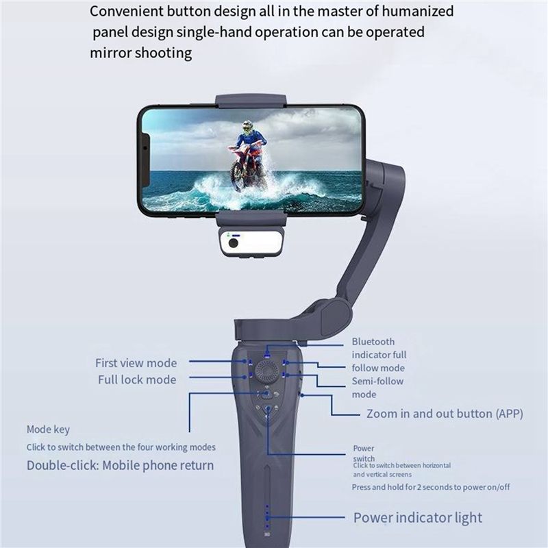 Estabilizador de Teléfono Inte - Handheld Stabilizer Gimbal reseña y precio